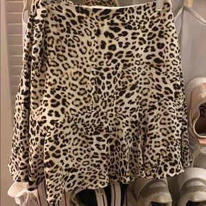 Francesscas Leopard Print Flowy Skirt